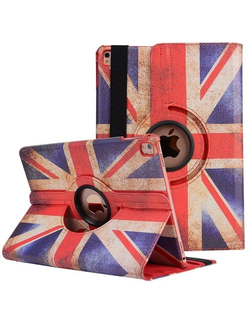 Apple iPad 2/3/4 360 Rotaing Pu Leather with Viewing Stand Plus Free Stylus Case Cover for Apple iPad 2-Union Jack